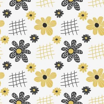 Flower contemporary abstract seamless pattern Stock Illustration