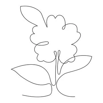 Flower continuous one line drawing Illustrazione stock