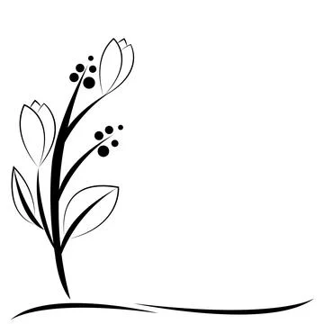 Flower corner border Stock Illustration