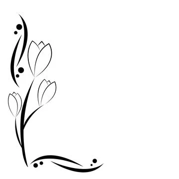 Flower corner border Stock Illustration