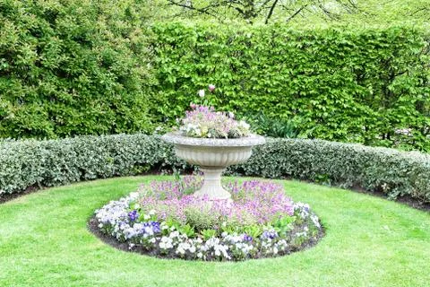 Flower corner in the spring  park Stock Photos