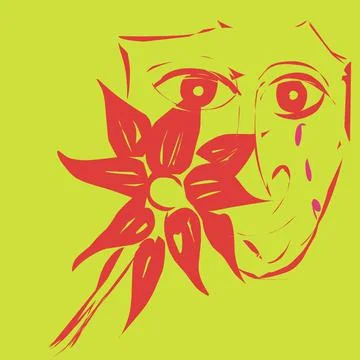 Flower is crying for love Stock Illustration