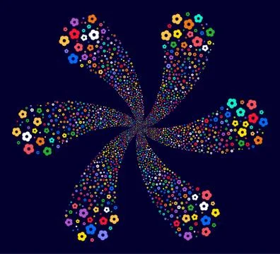 Flower Curl Motion Stock Illustration