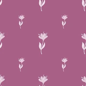 Flower cute seamless pattern. Hand drawn field background. Stock Illustration