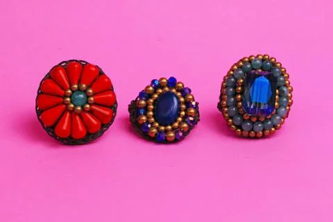 Flower decorated ring Stock Photos