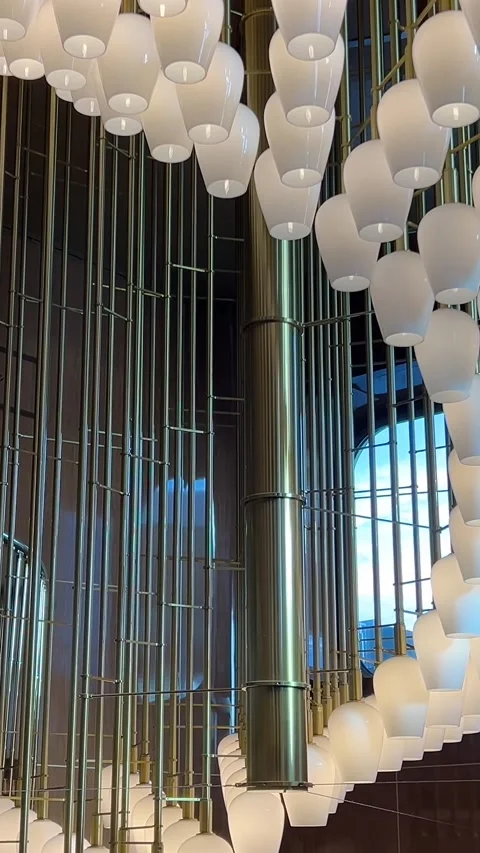 Flower decoration hanging above the ceiling Stock Footage 302078897