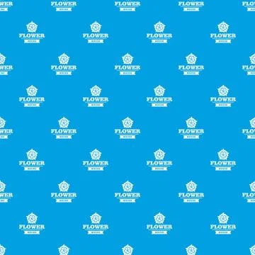 Flower decoration pattern vector seamless blue Stock Illustration