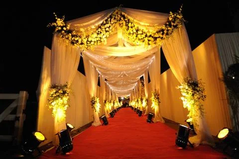 Flower decoration at wedding function Copyright: xRajendraxShukla/Dinodiax... Foto stock