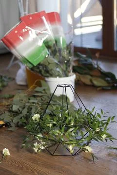 Flower decorations for home, decorative elements Stock Photos