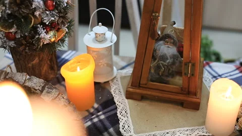 Flower decorations on the tables Stock Footage 86404795