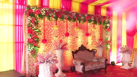Flower decoretion in wedding function Stock Footage 162620300