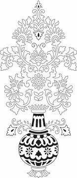 Flower design elements in pot Stock Illustration