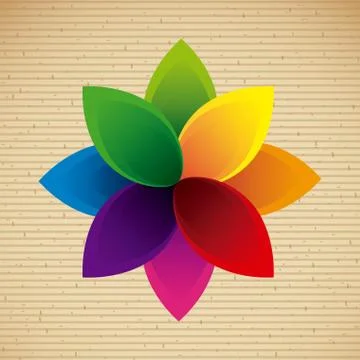 Flower design over beige background, vector illustration Ilustração Stock