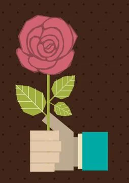 Flower design over brown background, vector illustration Ilustração Stock