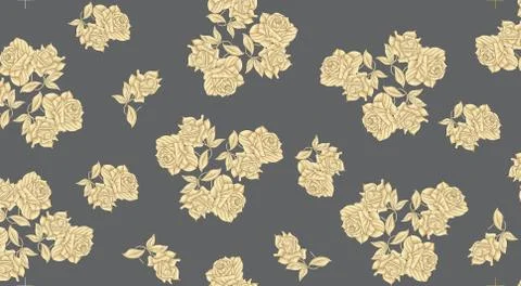Flower design pattern with grey background Stock Illustration