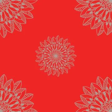 Flower design on red 스톡 일러스트