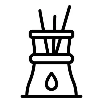 Flower diffuser icon, outline style Stock Illustration