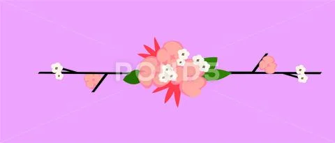 Flower divider Illustrazione stock