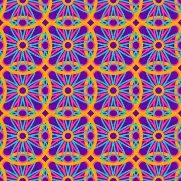 Flower Diwali Circle Seamless Pattern Stock Illustration