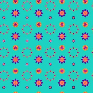 Flower Diwali Seamless Pattern Stockillustratie
