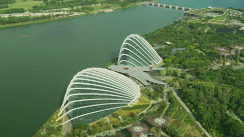 Flower Dome and Cloud Forest, Singapore Stockbeeldmateriaal 218589014