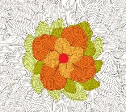 Flower doodle background Stock Illustration