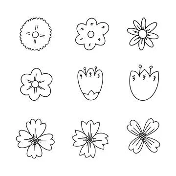 Flower doodle line vector illustration Illustrazione stock