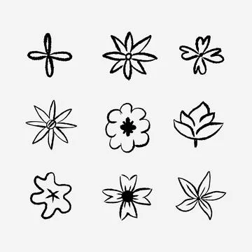 Flower doodle line vector illustration Stock Illustration