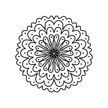 Flower with doodle-style pattern on white background Stock Illustration