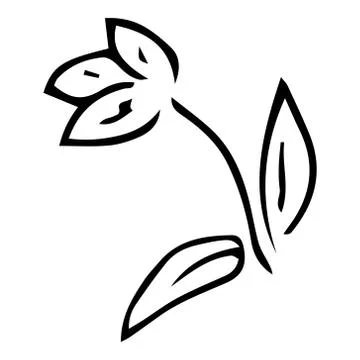 Flower doodle. Vector illustration of a spring flower. Hand drawn summer flow Stock Illustration