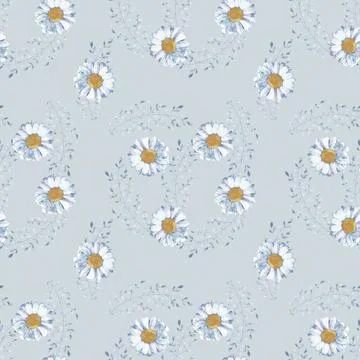 Flower doodles seamless background repeating pattern, wallpaper background,.. Stock Illustration