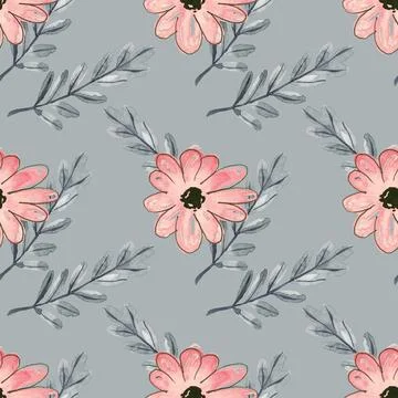 Flower doodles seamless background repeating pattern, wallpaper background,.. Stock Illustration