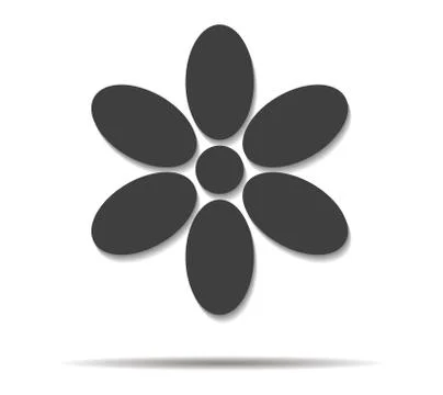 Flower double shadow icon vector イラスト素材