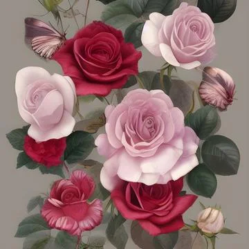 Flower draw seamless random pattern. floral abstract background. modern des.. Stock Illustration