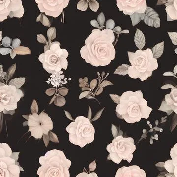 Flower draw seamless random pattern. floral abstract background. modern des.. Stock-Illustration