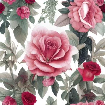 Flower draw seamless random pattern. floral abstract background. modern des.. Stock Illustration