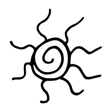 Flower drawing. Vector hand-drawn doodle illustration Stock Illustration