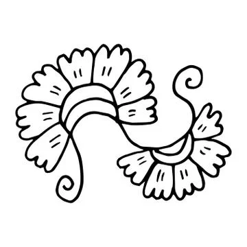 Flower drawing. Vector hand-drawn doodle illustration Stock Illustration