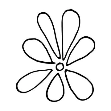 Flower drawing. Vector hand-drawn doodle illustration Stock Illustration