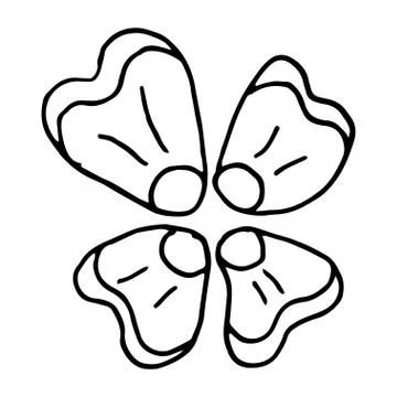 Flower drawing. Vector hand-drawn doodle illustration Stock Illustration