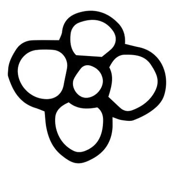 Flower drawing. Vector hand-drawn doodle illustration Stock Illustration