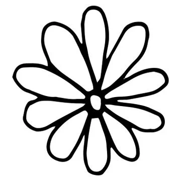 Flower drawing. Vector hand-drawn doodle illustration Stock Illustration
