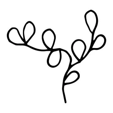 Flower drawing. Vector hand-drawn doodle illustration Stock Illustration