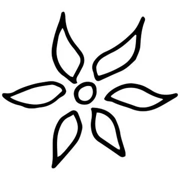 Flower drawing. Vector hand-drawn doodle illustration Stock Illustration