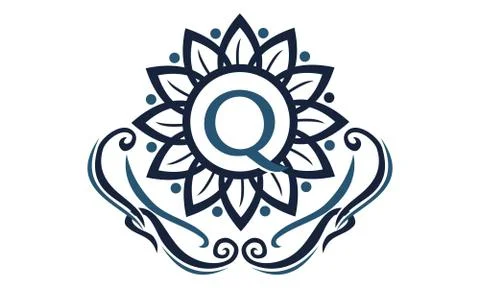 Flower Elegance Initial Q Stock-Illustration