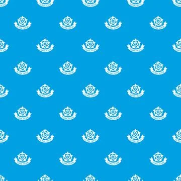 Flower elegance pattern seamless blue Stock Illustration