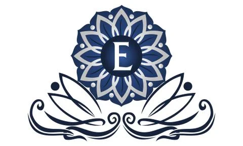 Flower Elegant icon Initial E Stock-Illustration
