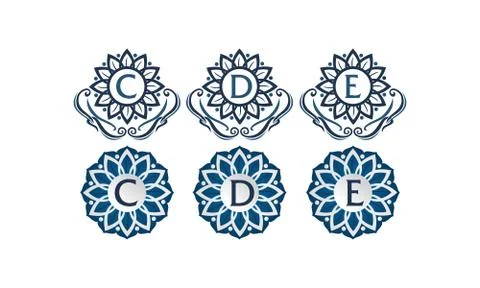 Flower Elegant Template Set Stock-Illustration