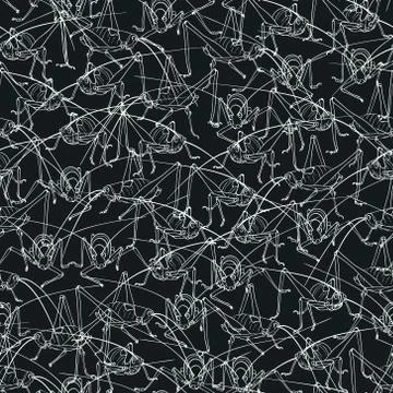 Flower element on dark seamless background. Stock Illustration