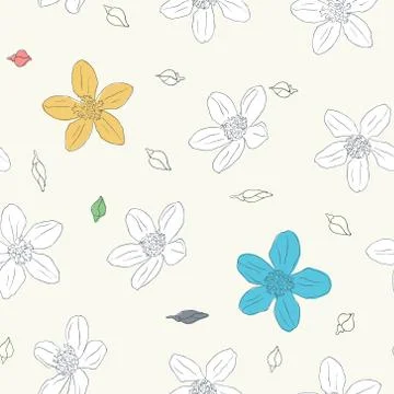 Flower element on seamless background. Illustrazione stock